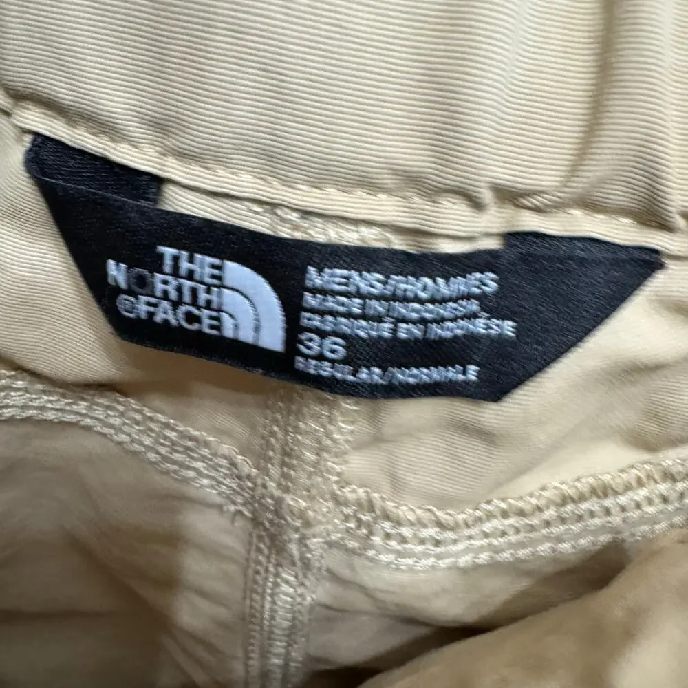 The North Face Mens Cargo Nylon Shorts Outdoor Hiking Belted Men's 36 Tan
